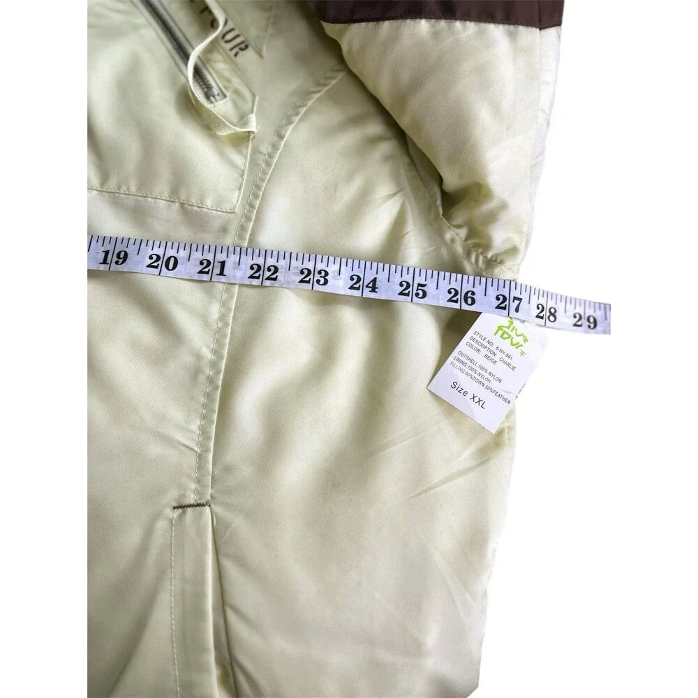 FIVE FOUR LA Down Feather Puffer Snow Ski Jacket Women Sz XXL Real Fur Trim